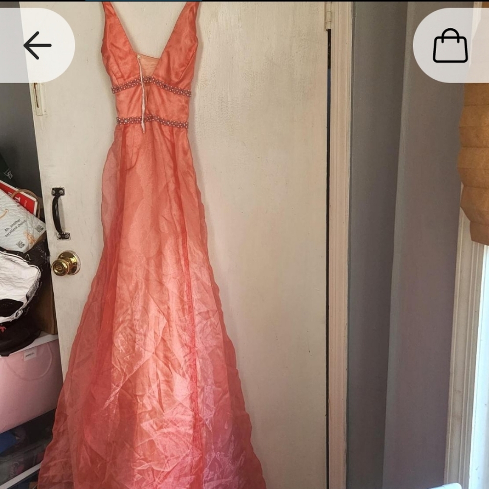 Iridescent Orange Formal Maxi Dress
